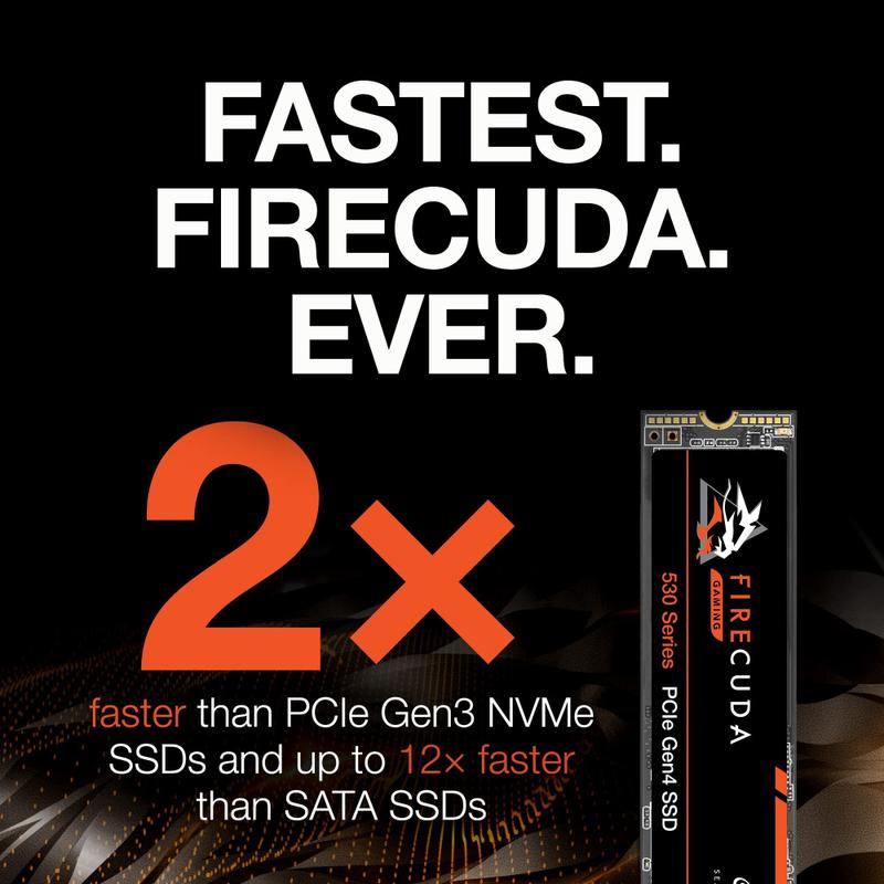 SSD Seagate FireCuda 530 M.2 PCIe Gen4 NVMe de 1 TB - 7300 MB/s